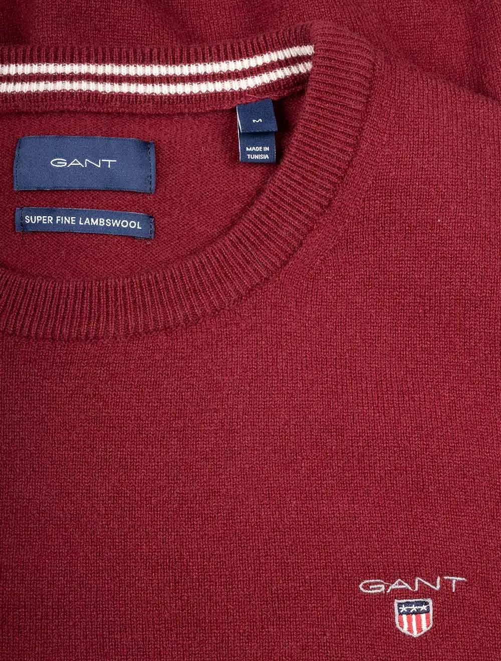 Super Fine Lambswool Crew Neck Sweater Port Red