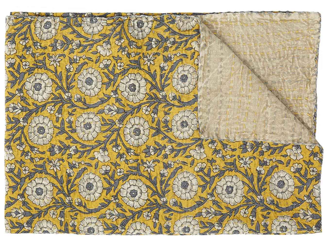 Taj Hotel Home Decor Kantha Cotton Throw | 50"x70" | 10