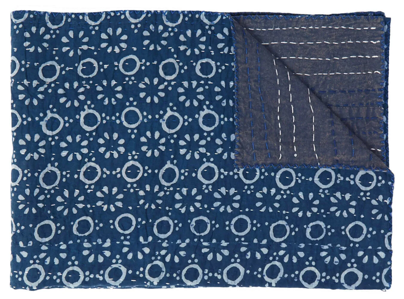 Taj Hotel Home Decor Kantha Cotton Throw | 50"x70" | 12