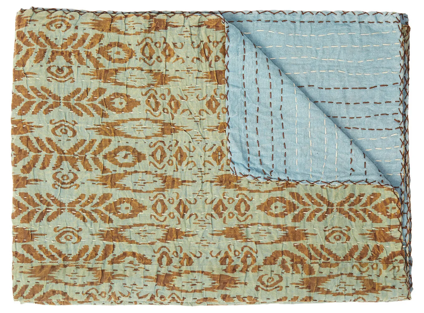 Taj Hotel Home Decor Kantha Cotton Throw | 50"x70" | 16