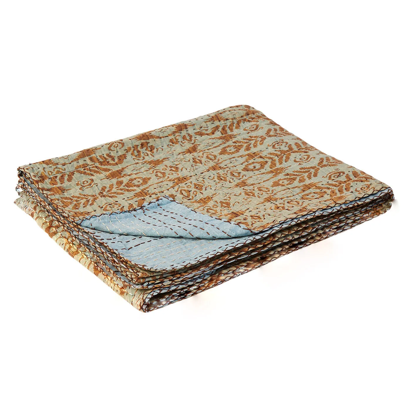 Taj Hotel Home Decor Kantha Cotton Throw | 50"x70" | 16