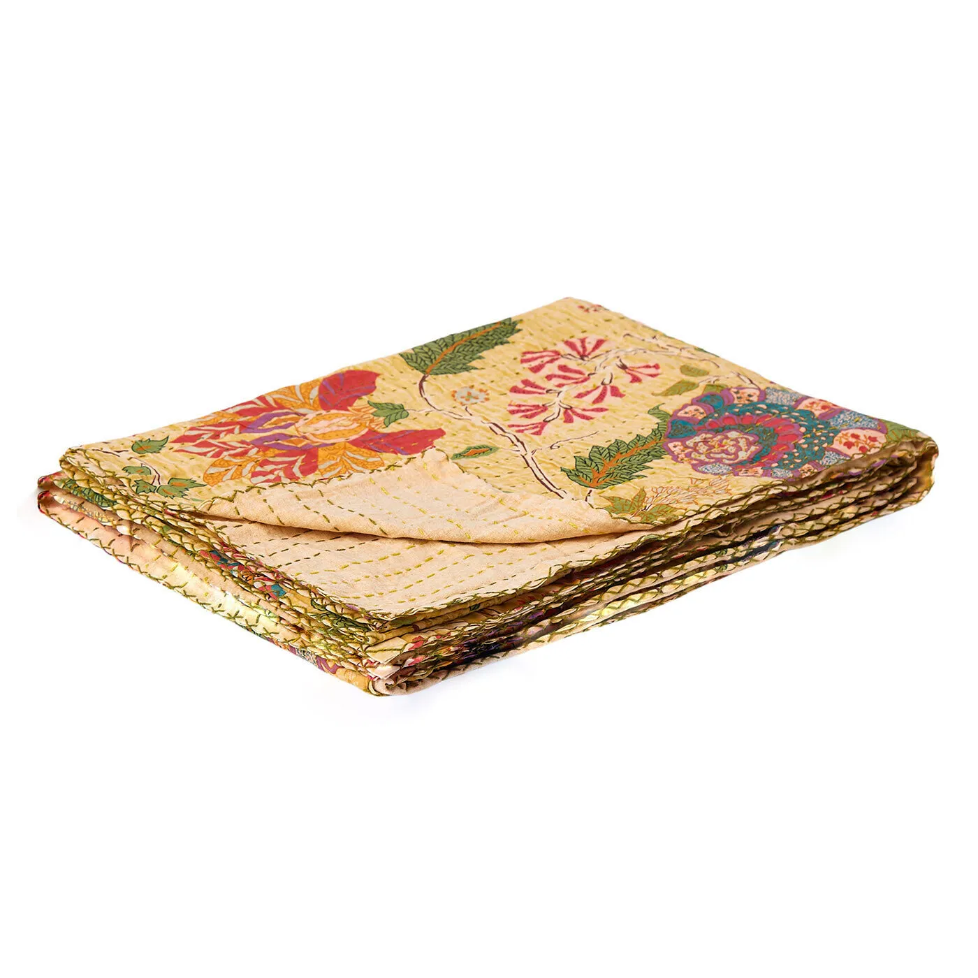 Taj Hotel Home Decor Kantha Cotton Throw | 50"x70" | 1