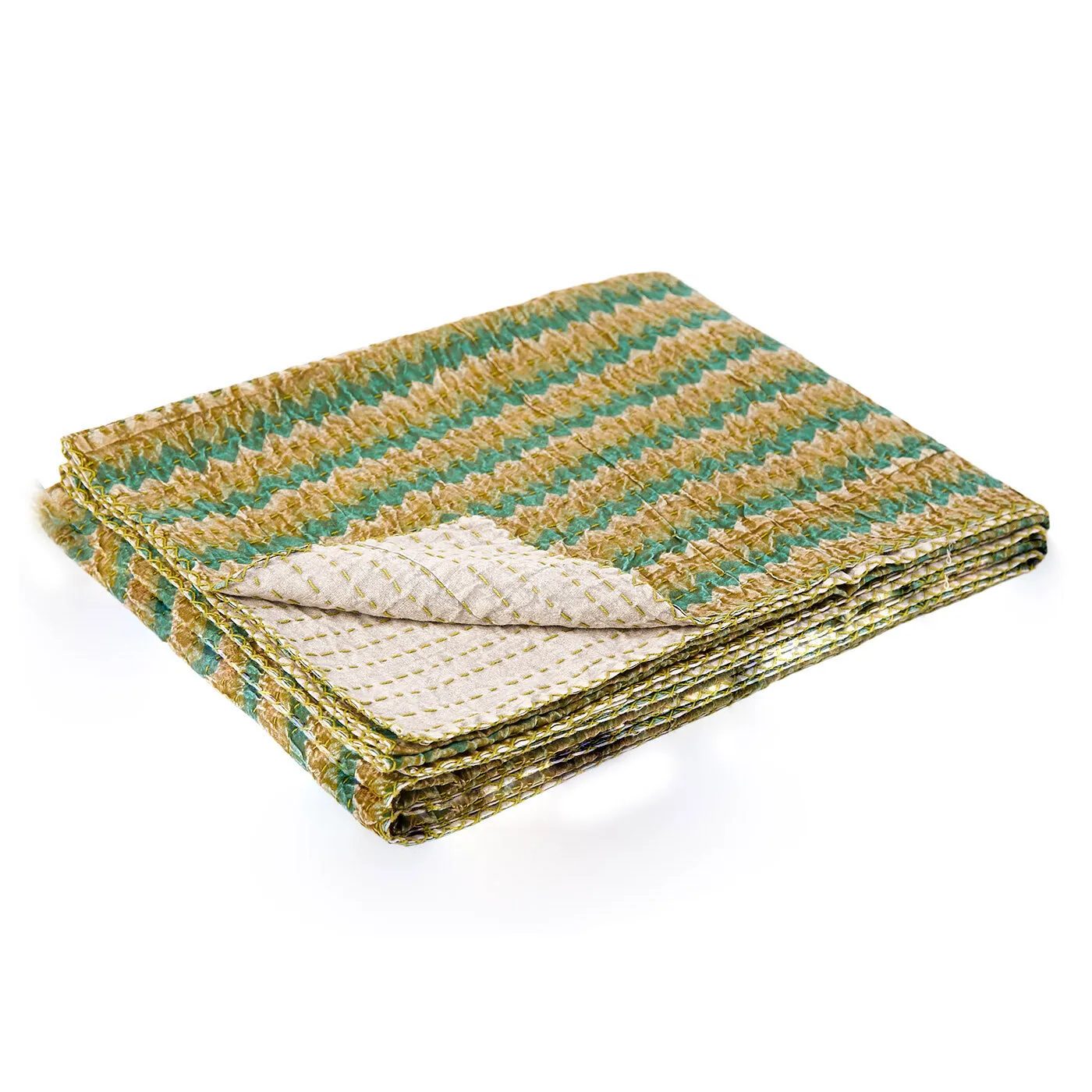 Taj Hotel Home Decor Kantha Cotton Throw | 50"x70" | 2