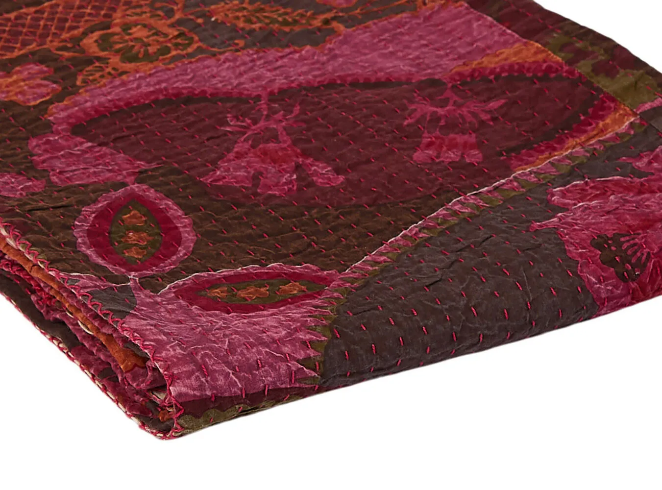 Taj Hotel Home Decor Kantha Cotton Throw | 50"x70" | 2