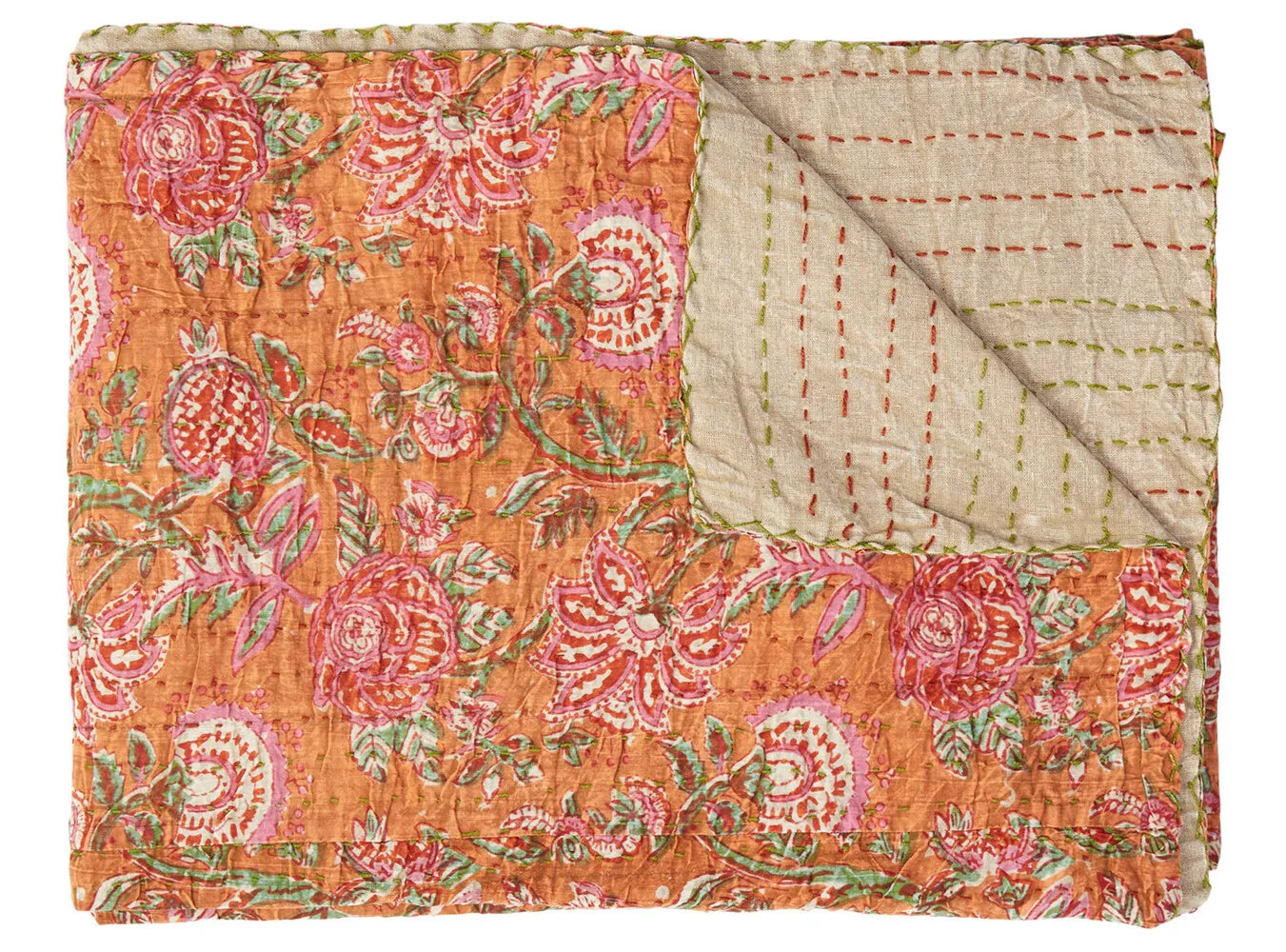 Taj Hotel Home Decor Kantha Cotton Throw | 50"x70" | 4