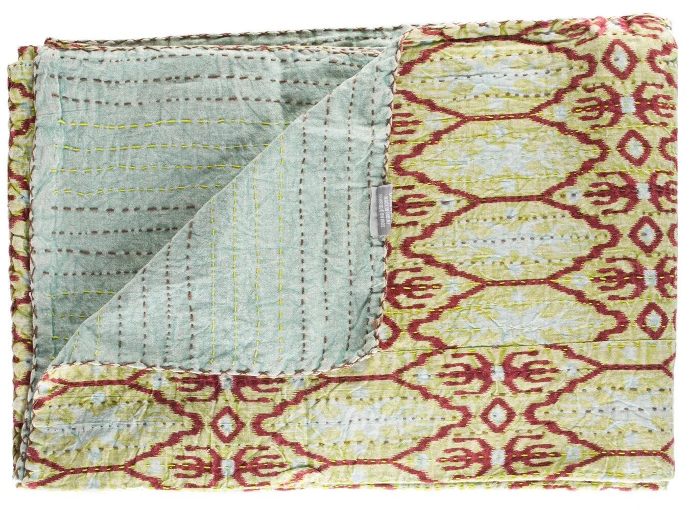 Taj Hotel Home Decor Kantha Cotton Throw | 50"x70" | 4