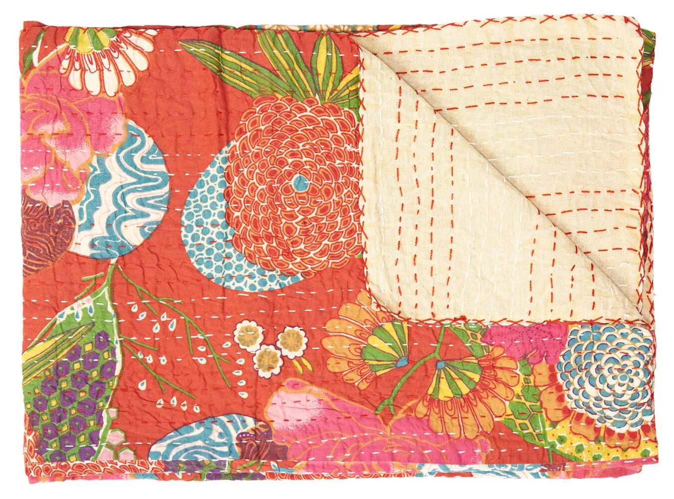 Taj Hotel Home Decor Kantha Cotton Throw | 50"x70" | 6