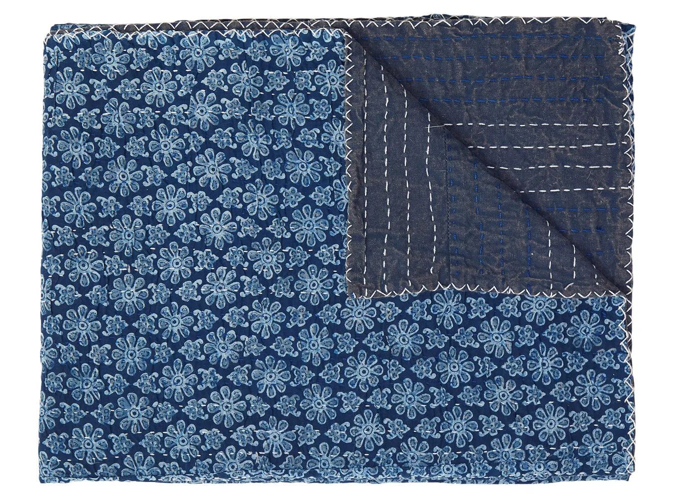 Taj Hotel Home Decor Kantha Cotton Throw | 50"x70" | 7