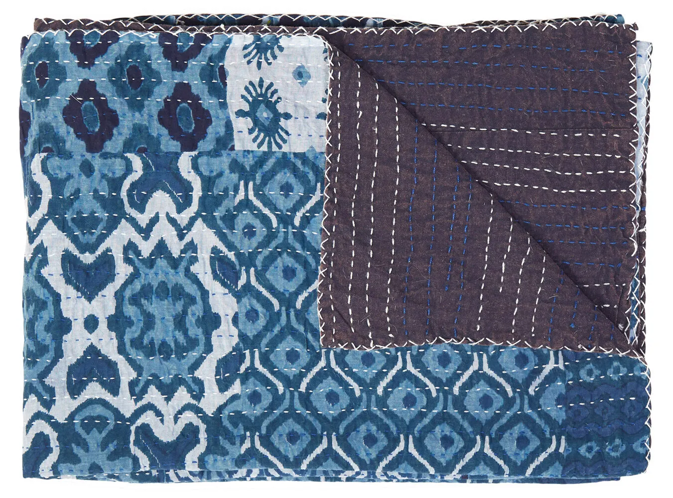 Taj Hotel Home Decor Kantha Cotton Throw | 50"x70" | 7