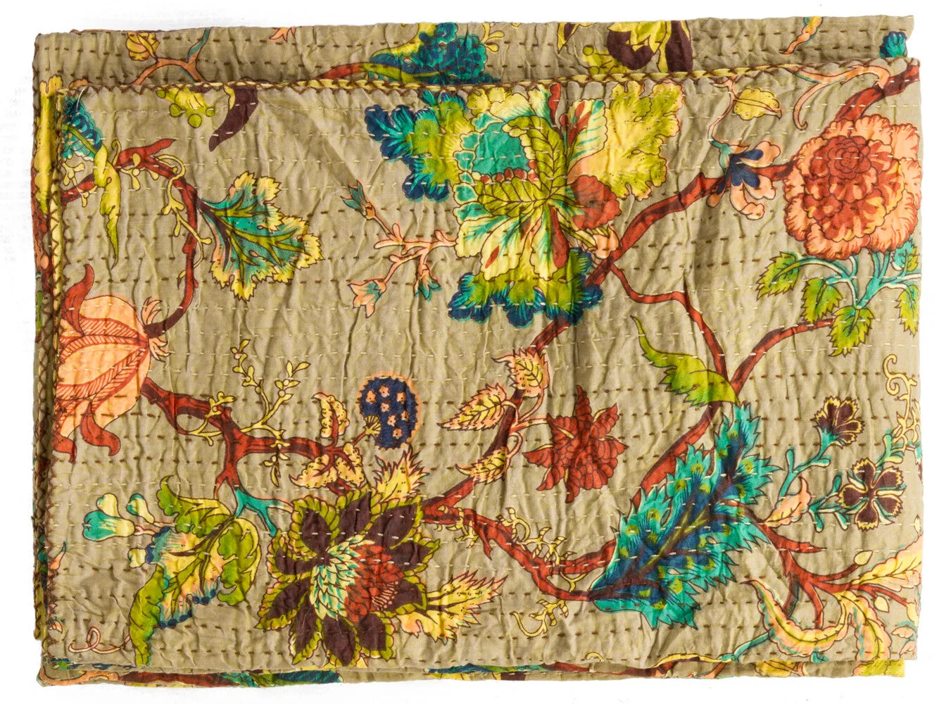 Taj Hotel Home Decor Kantha Cotton Throw | 50"x70" | 7