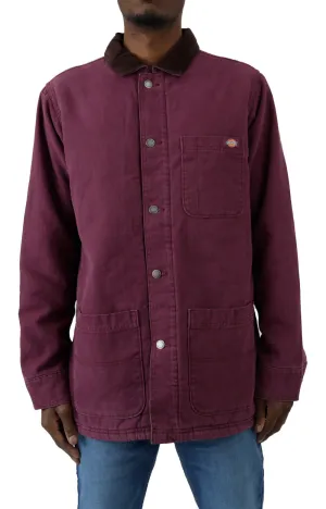 (TCR04SRW) Stonewashed Duck Lined Chore Coat - Stonewashd Grape Wine