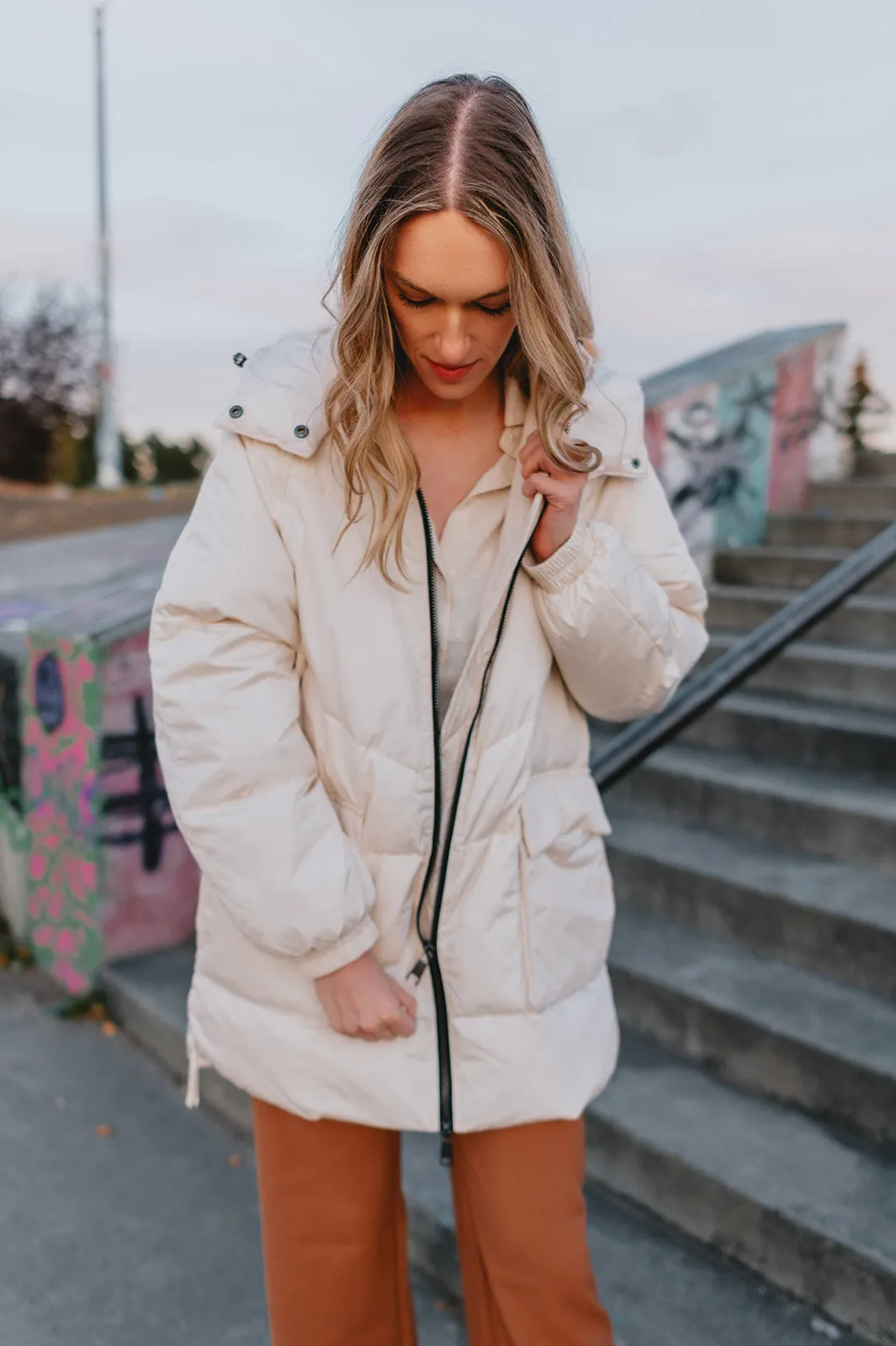 The Kae Puffer Coat - Birch - PLUS