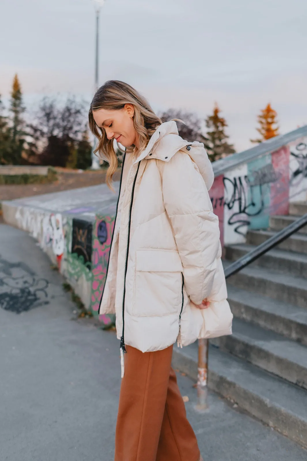 The Kae Puffer Coat - Birch - PLUS