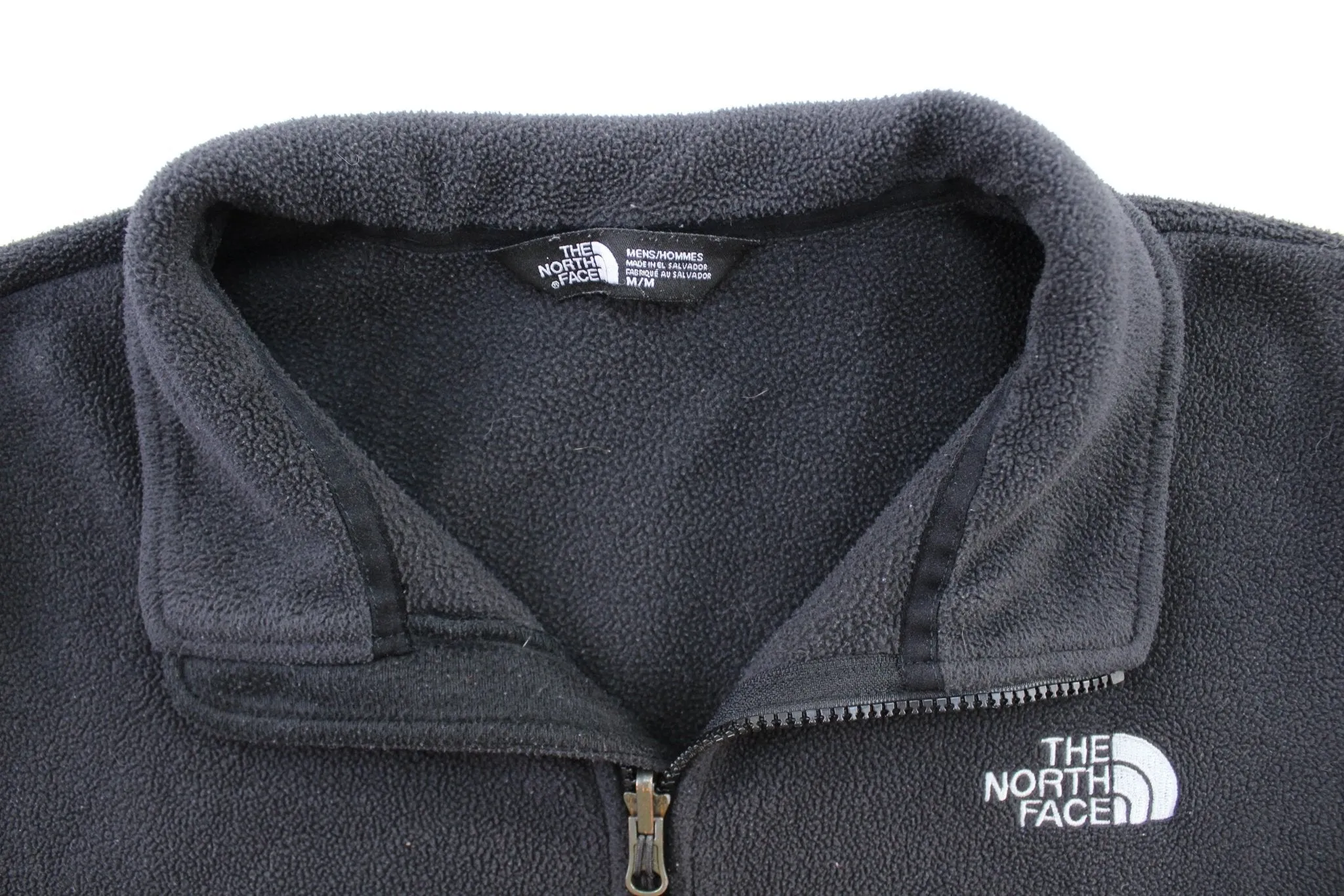 The North Face Embroidered Logo Black Fleece Zip Up Jacket