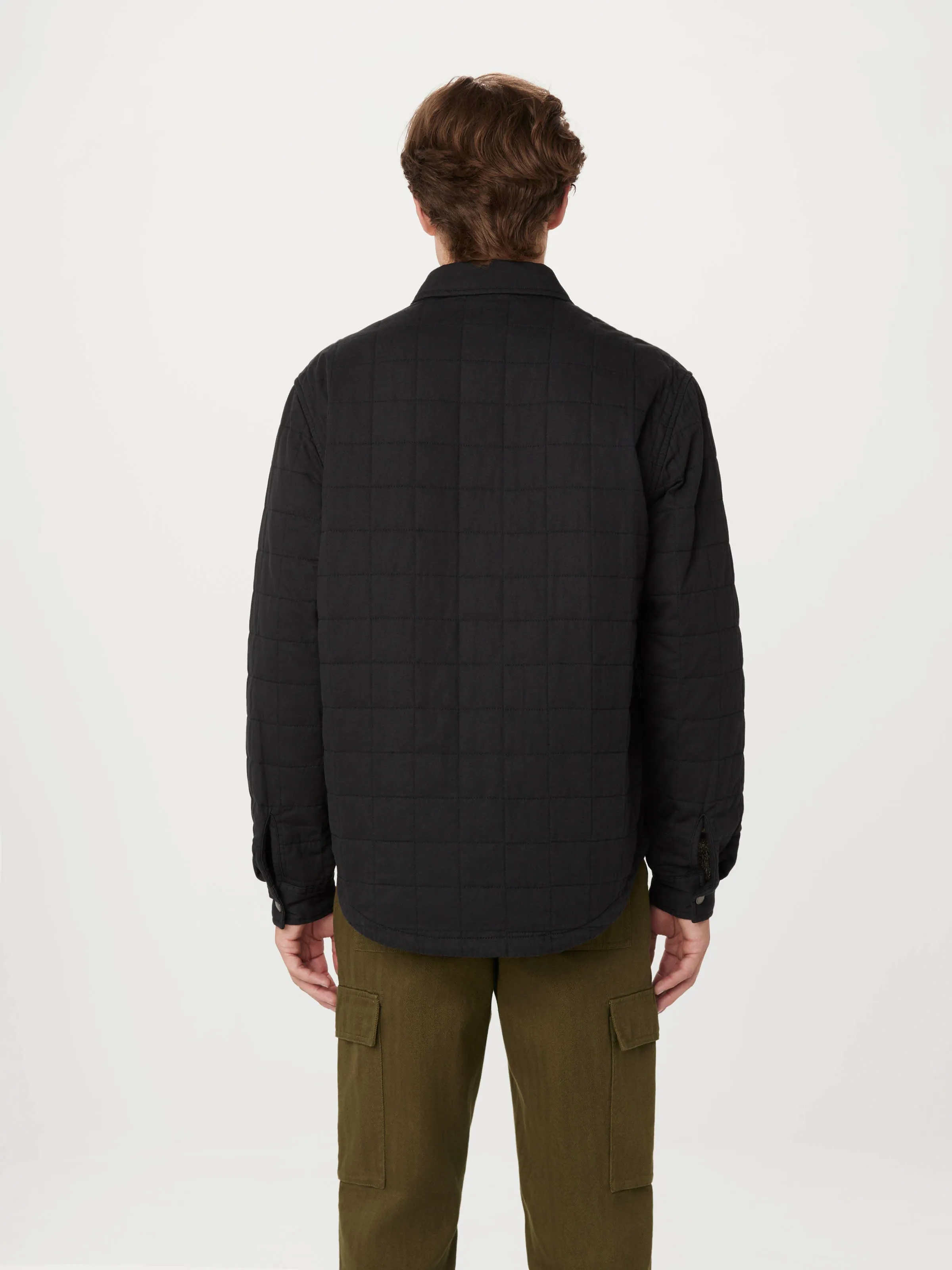 The Quilted Overshirt in Washed Black