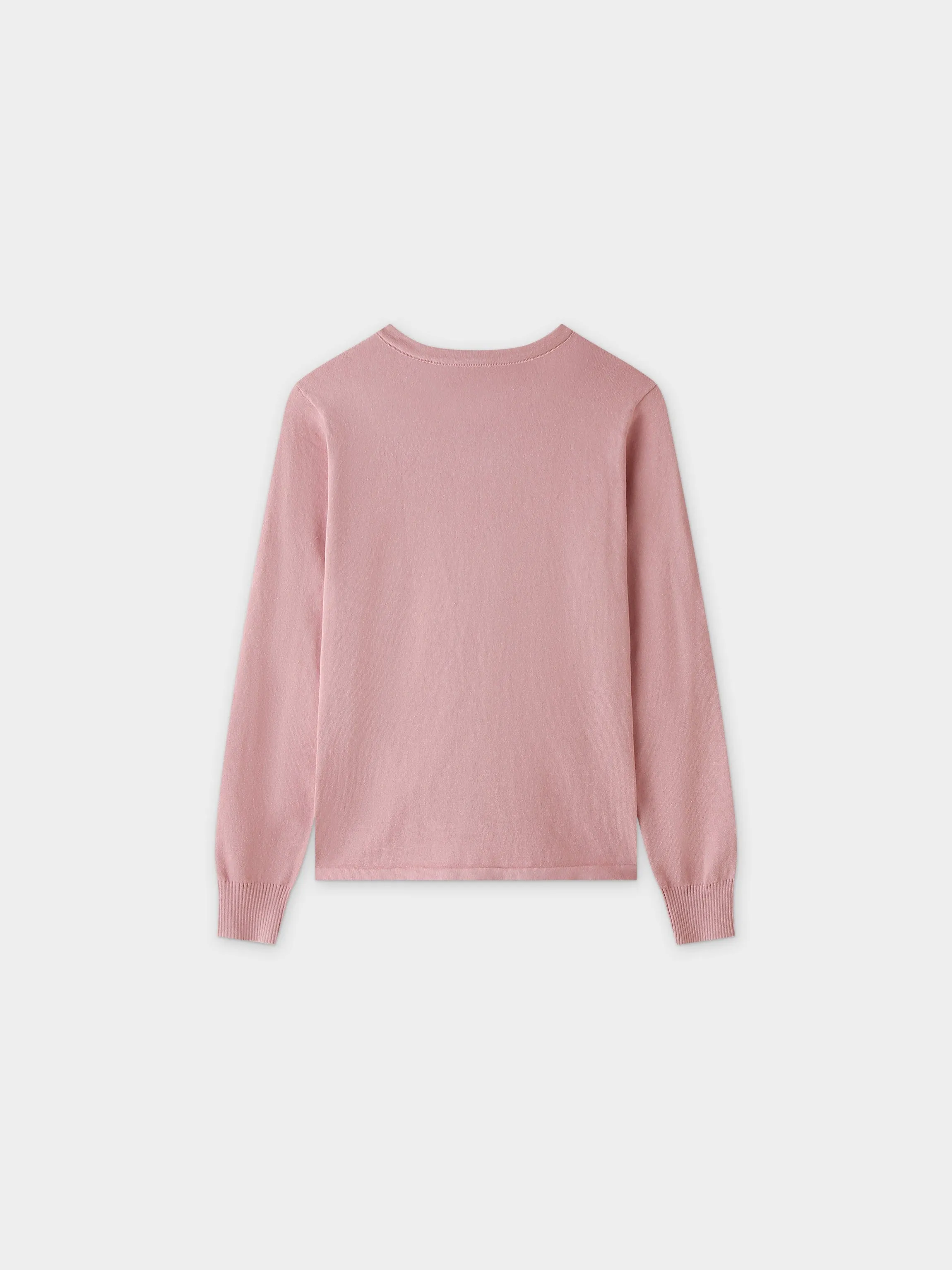 Thin Knit Crew Sweater-Pink