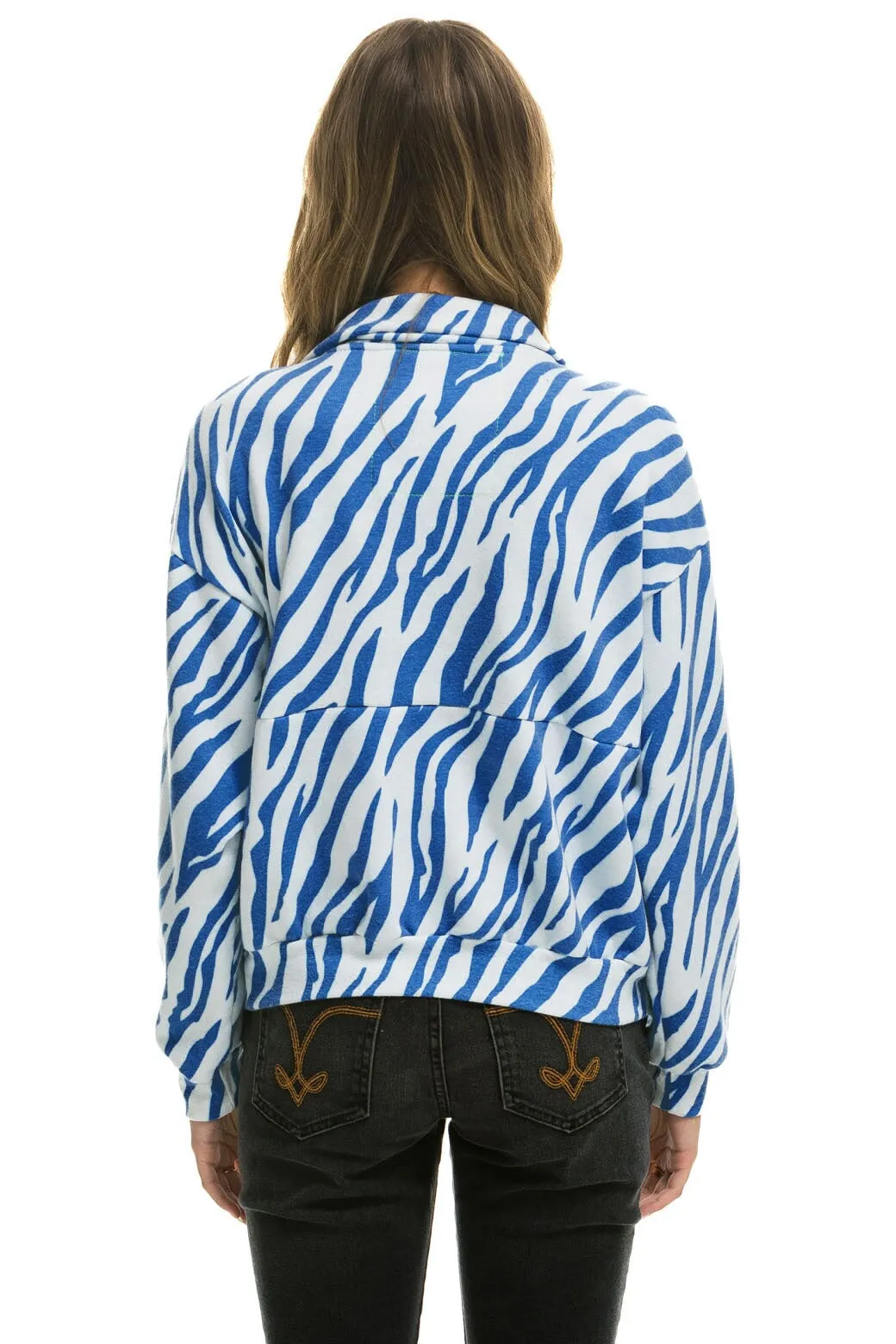 TIGER FLEECE UNISEX HALF ZIP JACKET	- BLUE TIGER