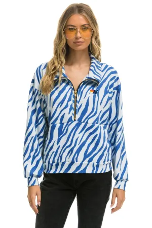 TIGER FLEECE UNISEX HALF ZIP JACKET	- BLUE TIGER