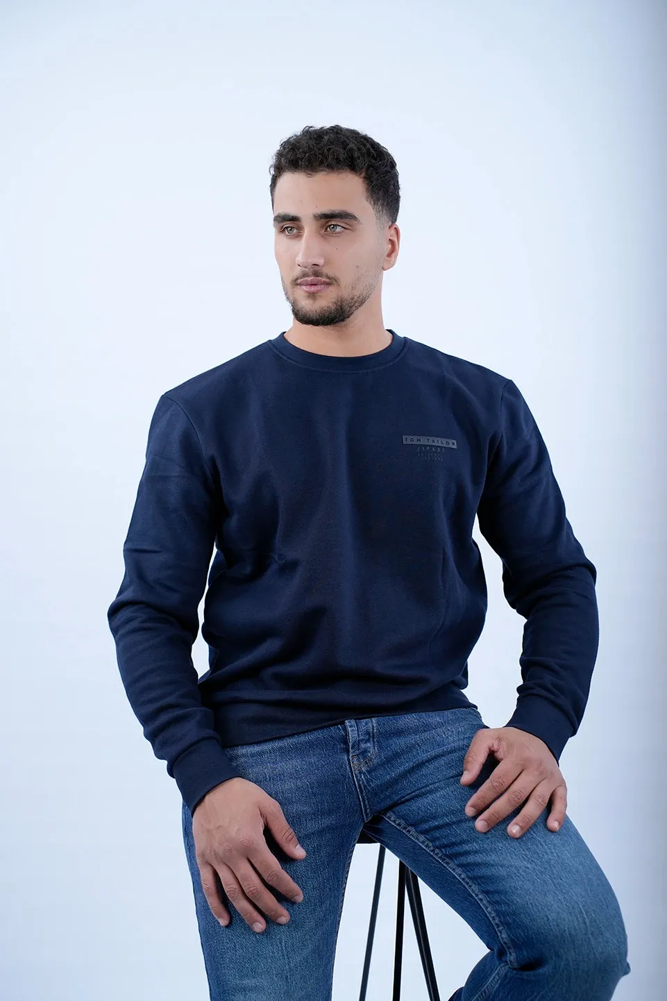 Tom Tailor Navy Sweater With Fleece Inside