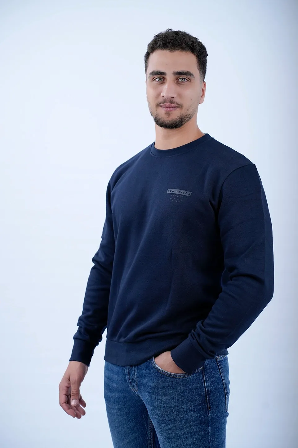 Tom Tailor Navy Sweater With Fleece Inside