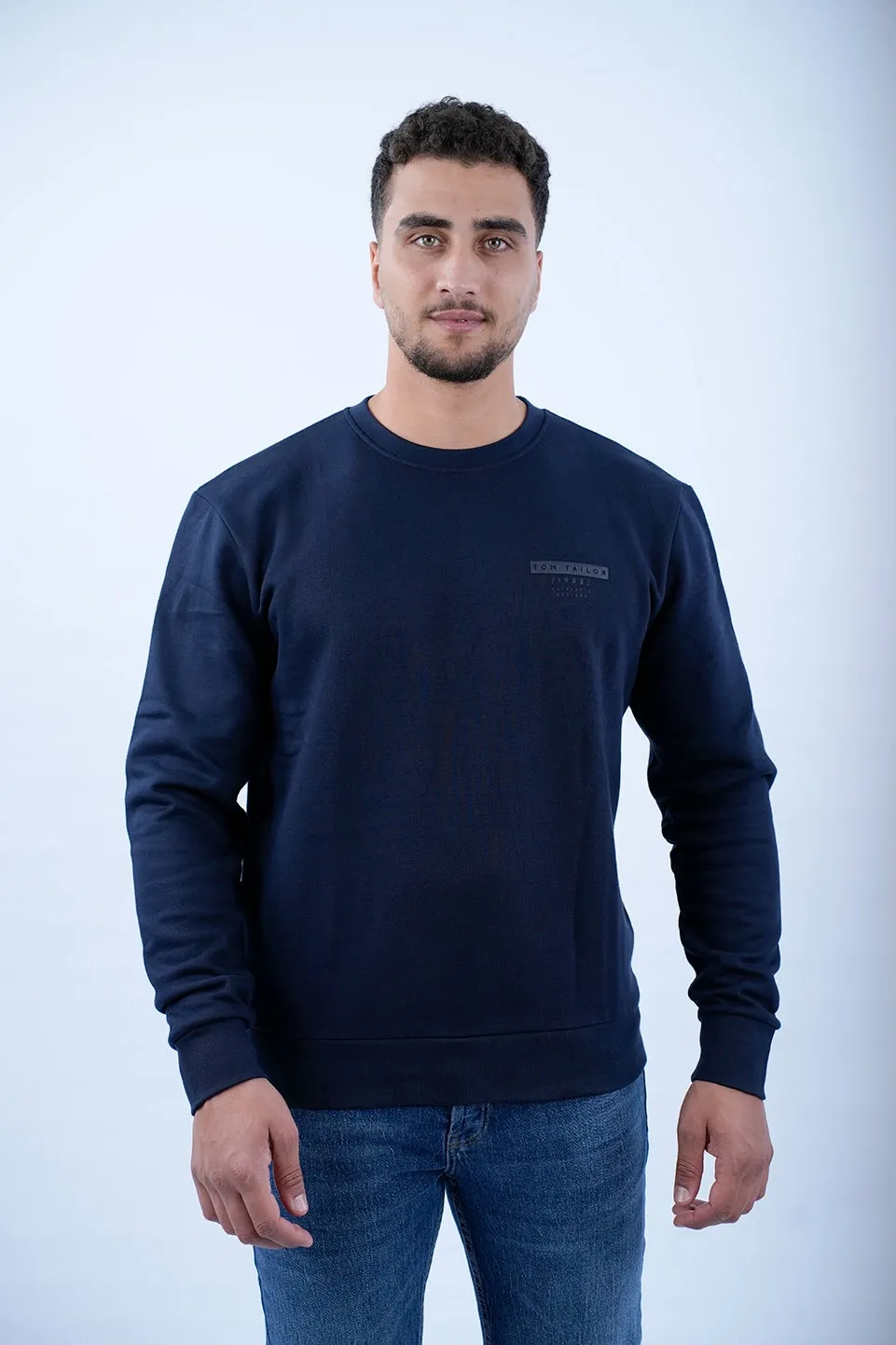 Tom Tailor Navy Sweater With Fleece Inside