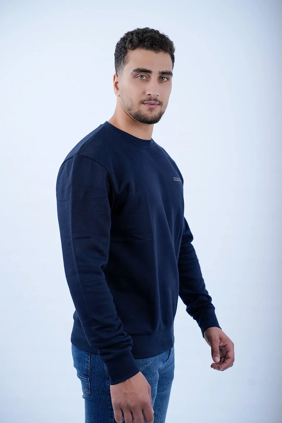 Tom Tailor Navy Sweater With Fleece Inside