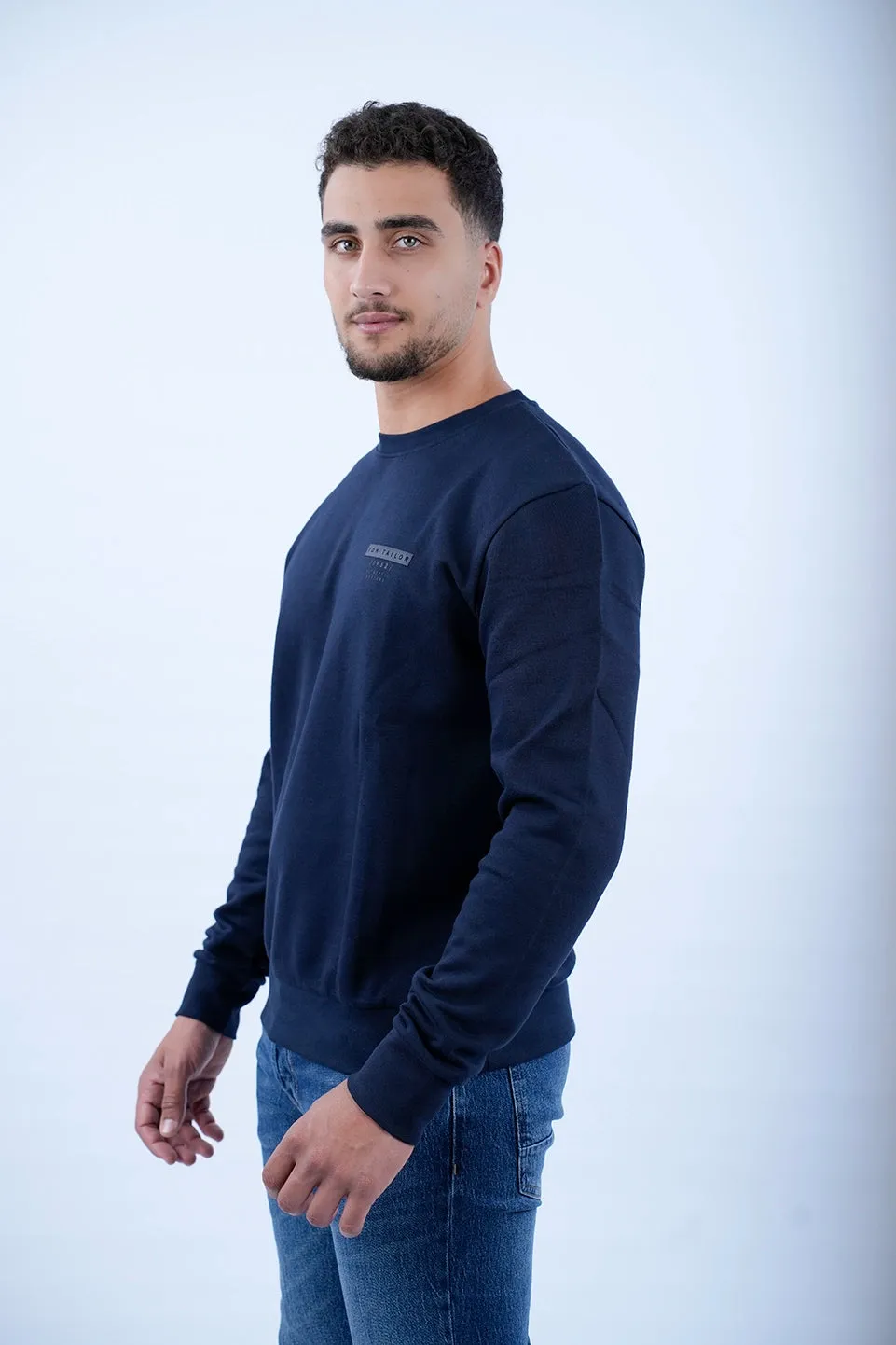 Tom Tailor Navy Sweater With Fleece Inside