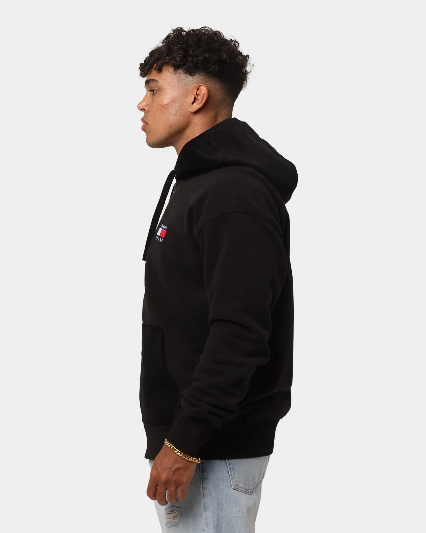 Tommy Jeans Mix Zip Thru Hoodie Black