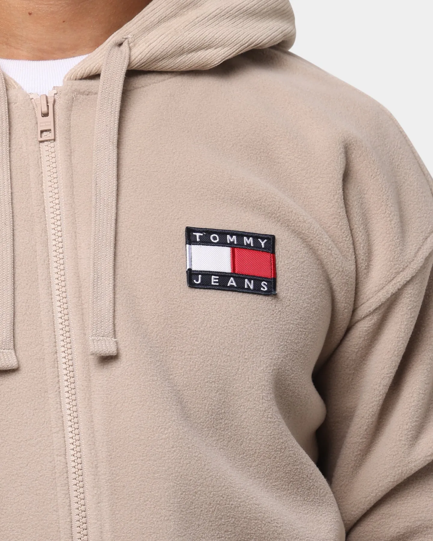 Tommy Jeans Mix Zip Thru Hoodie Soft Beige