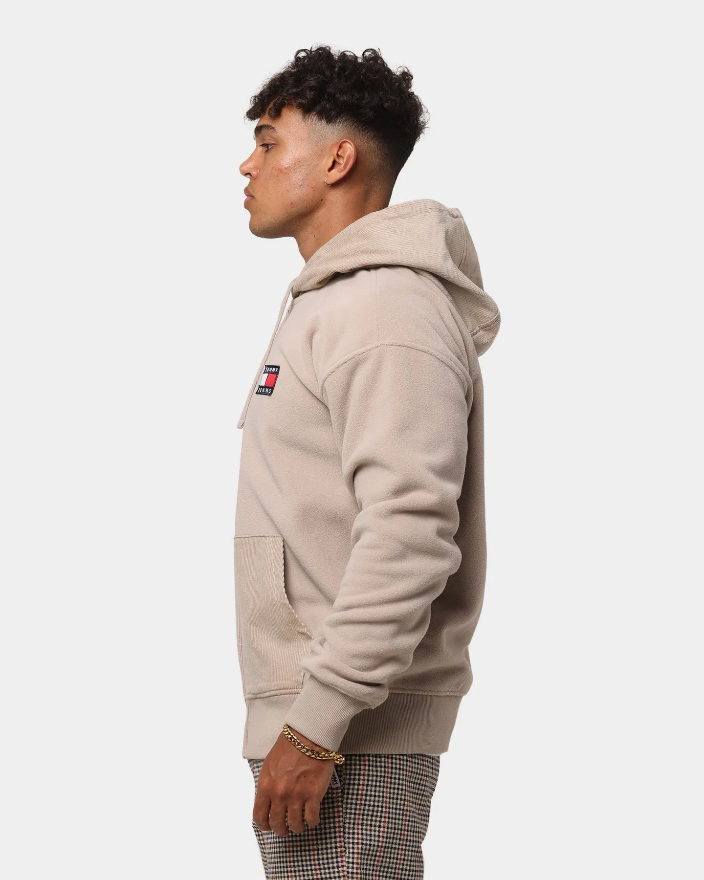 Tommy Jeans Mix Zip Thru Hoodie Soft Beige