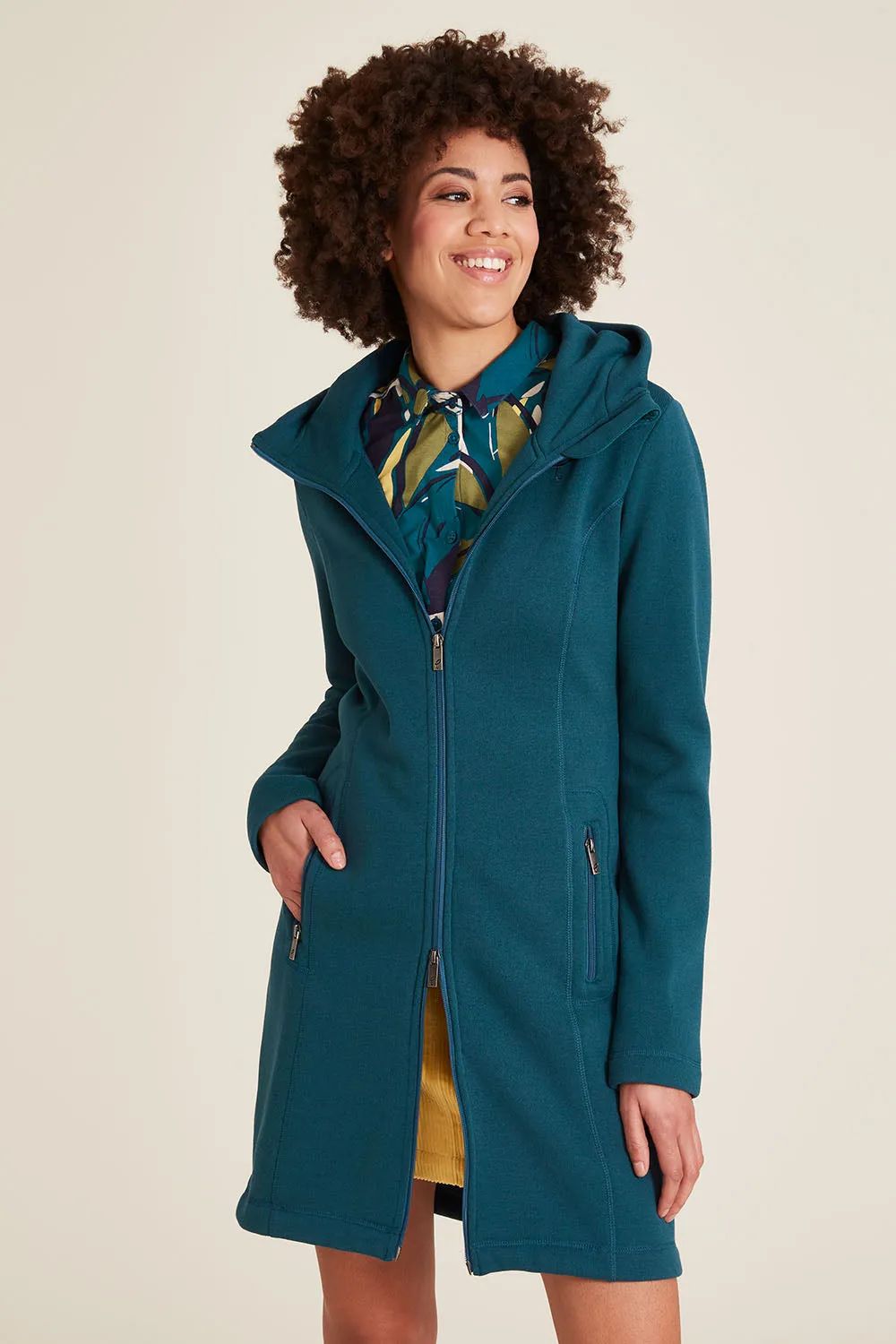 Tranquillo Bermuda Blue Long Fleece With Hood