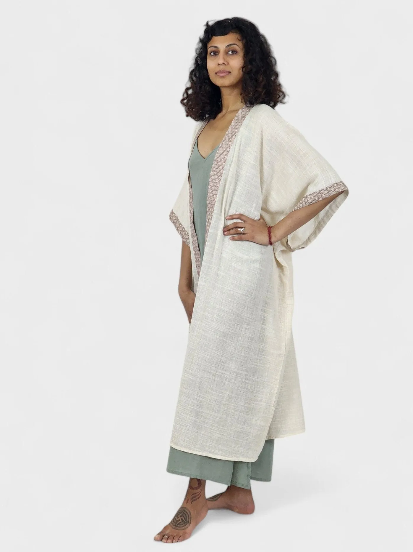 Unisex Flower of Life Organic Cotton Kimono