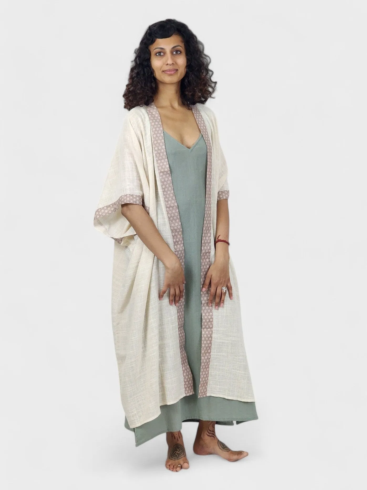 Unisex Flower of Life Organic Cotton Kimono