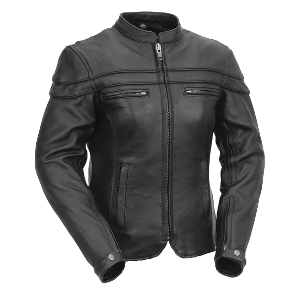 VL631 Vance Leather Ladies Racer Jacket with Zip Out Liner