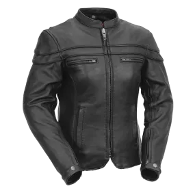 VL631 Vance Leather Ladies Racer Jacket with Zip Out Liner