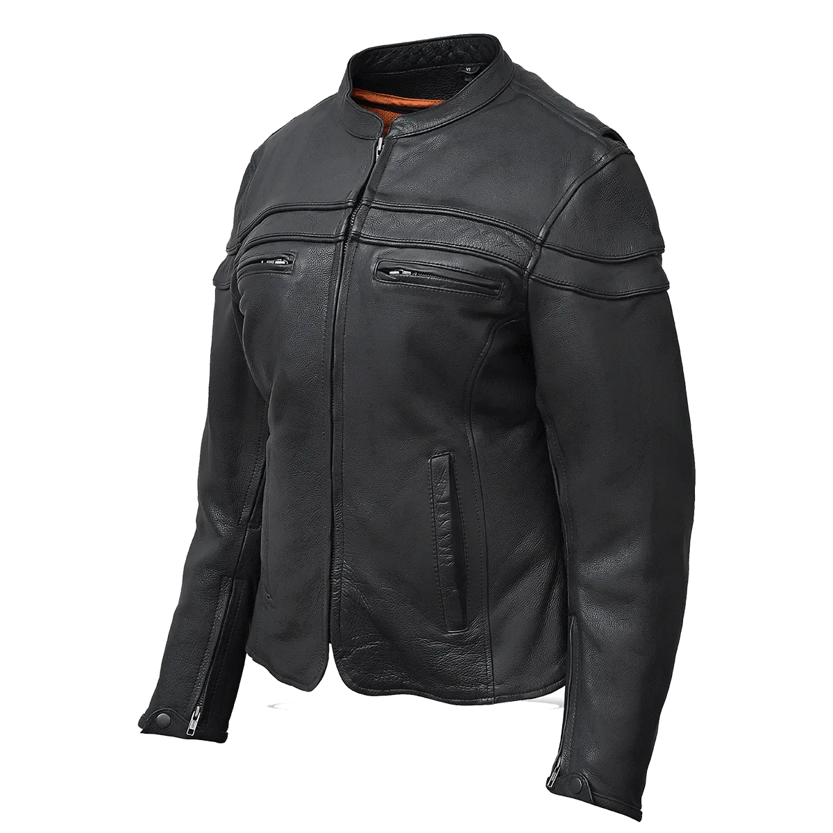 VL631 Vance Leather Ladies Racer Jacket with Zip Out Liner