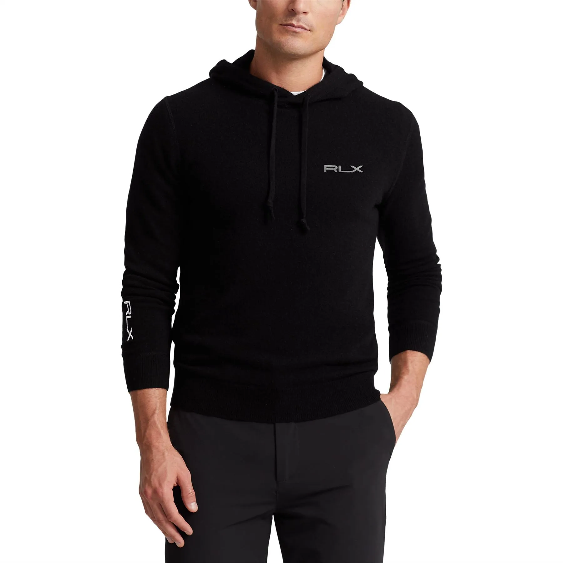 Washable Cashmere Hoodie Polo Black - SS24