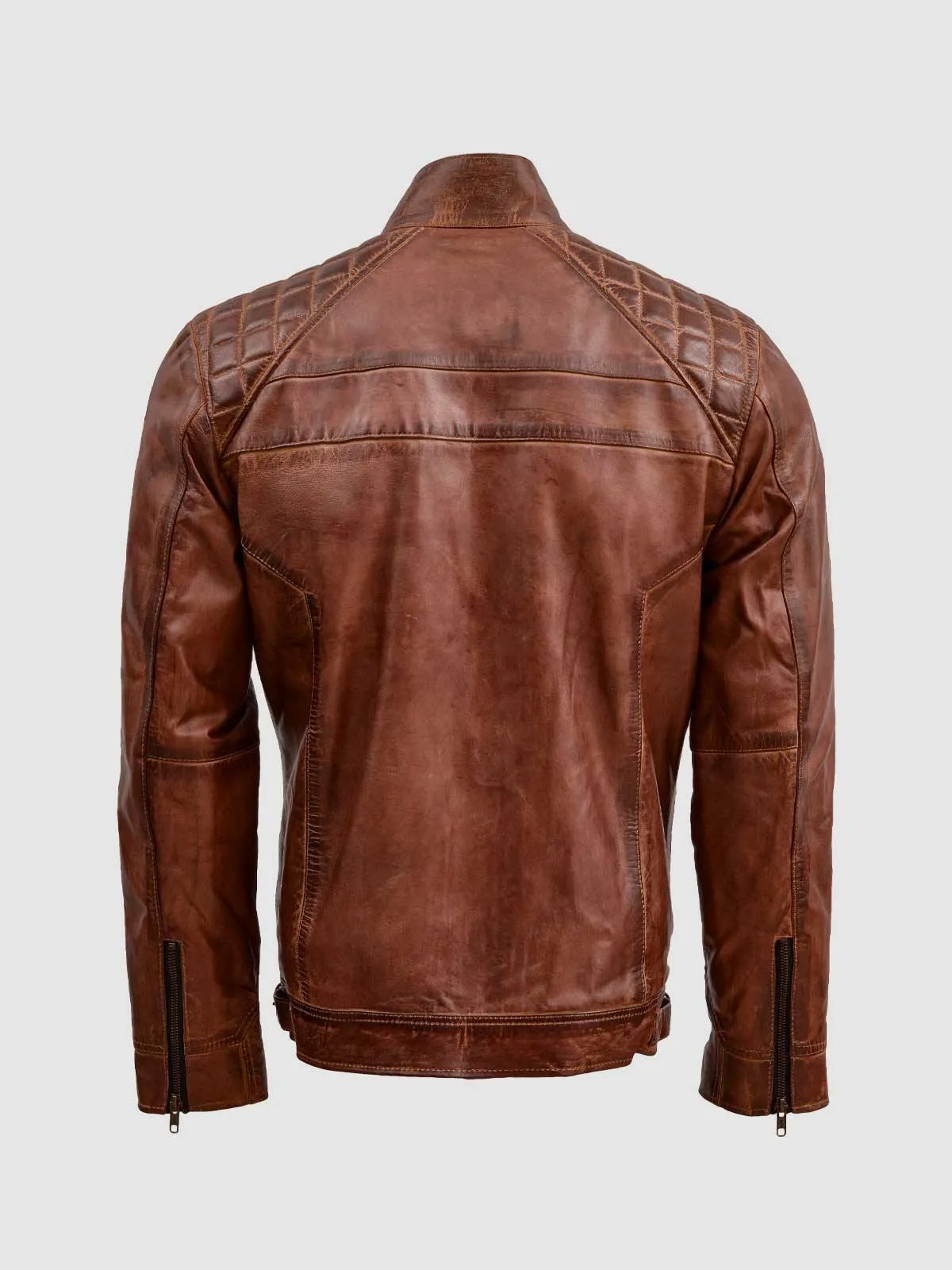 Waxed Leather Biker Jacket