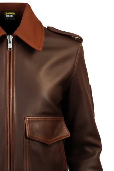 Women Aviators' Leather Bomber Jacket