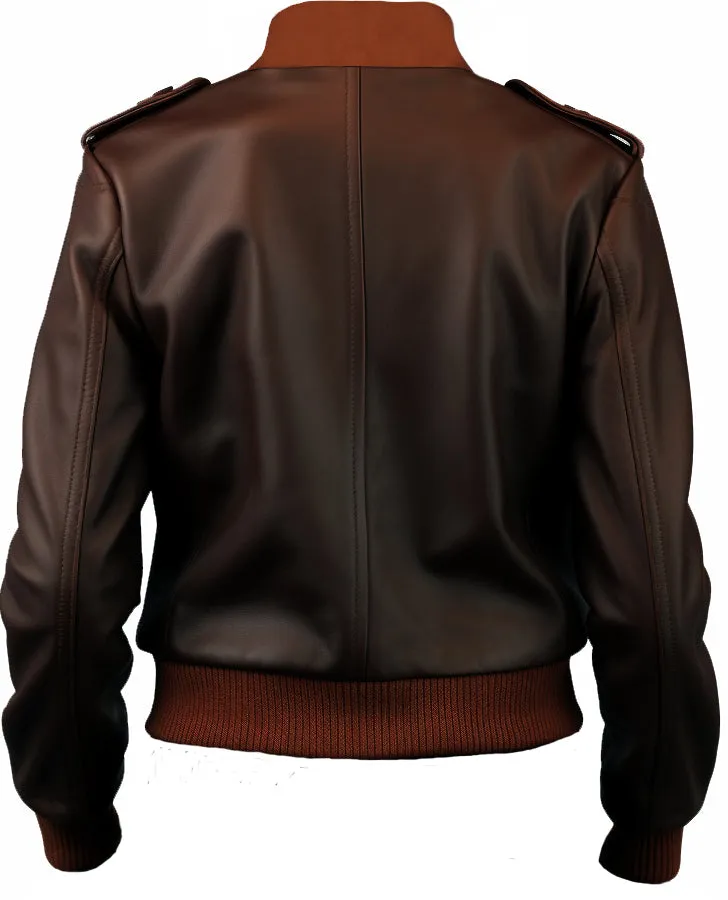 Women Aviators' Leather Bomber Jacket