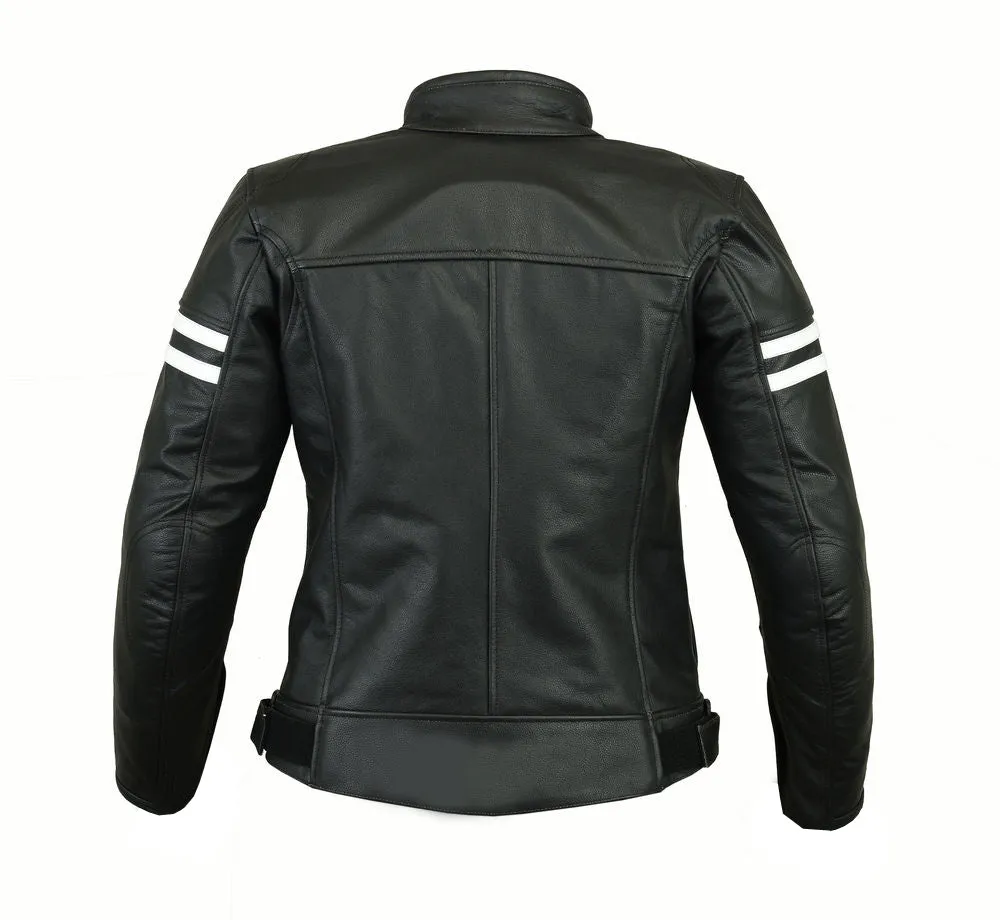 Women Motorcycle Leather Jacket Motorbike Racing Jackets Cruiser Armored Jacket