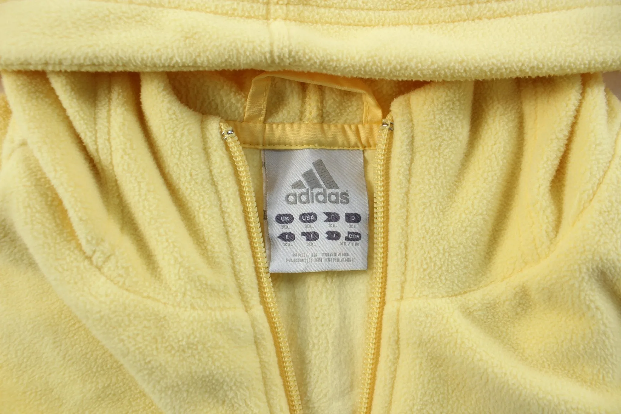 Women's Adidas Embroidered Logo Yellow Fleece Jacket