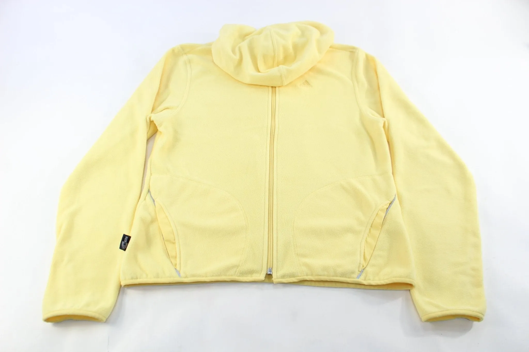 Women's Adidas Embroidered Logo Yellow Fleece Jacket