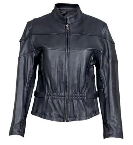 Women's Black Naked Leather Hourglass Motorcycle Jacket