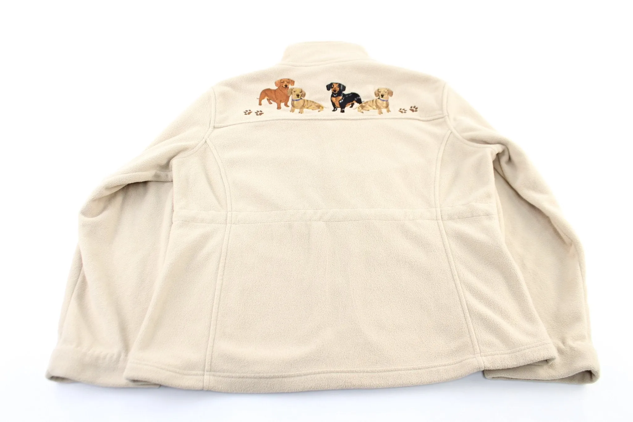 Women's Dog Embroidered Fleece Zip Up Jacket