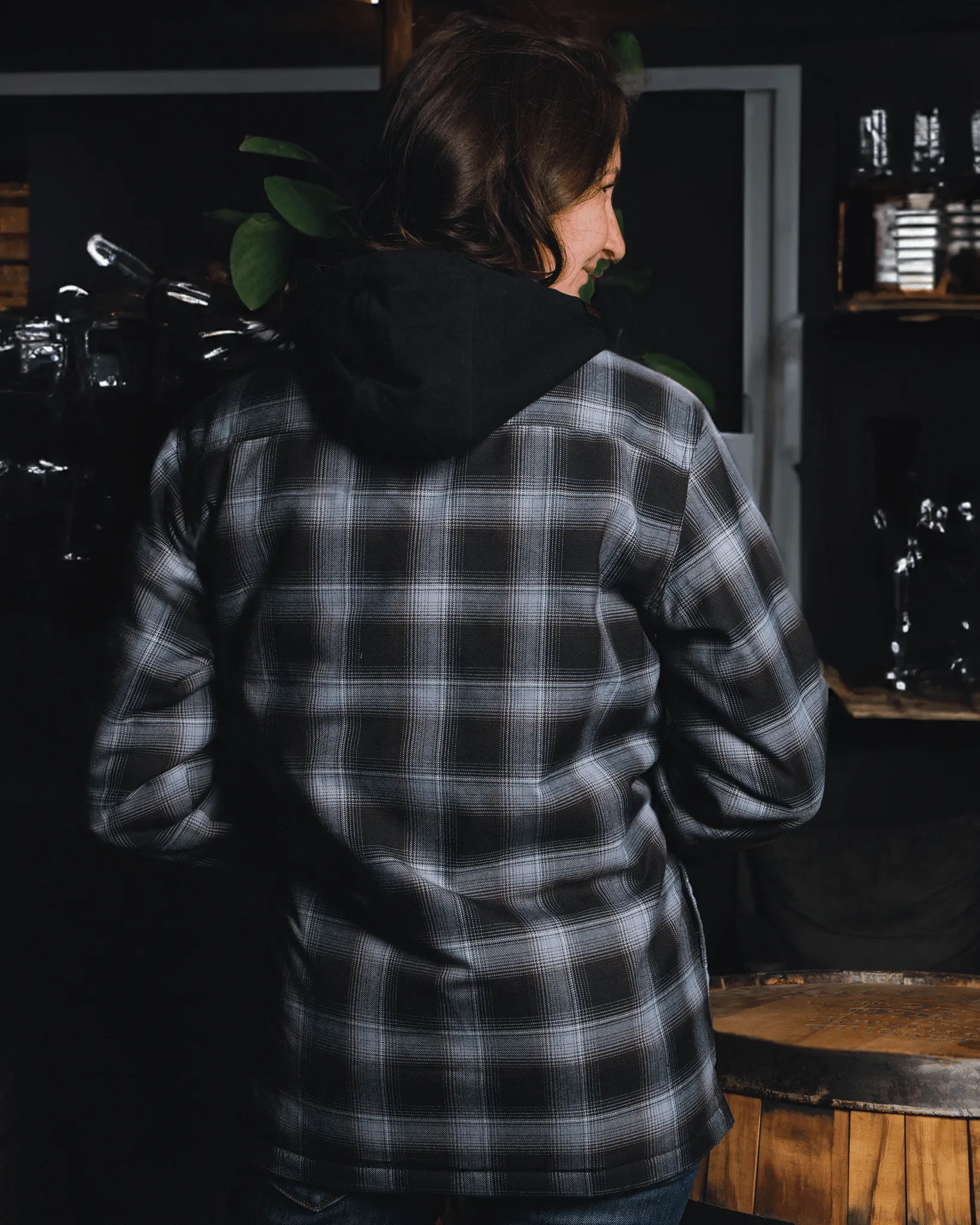 Women's Old Fashioned Hooded Flannel Jacket