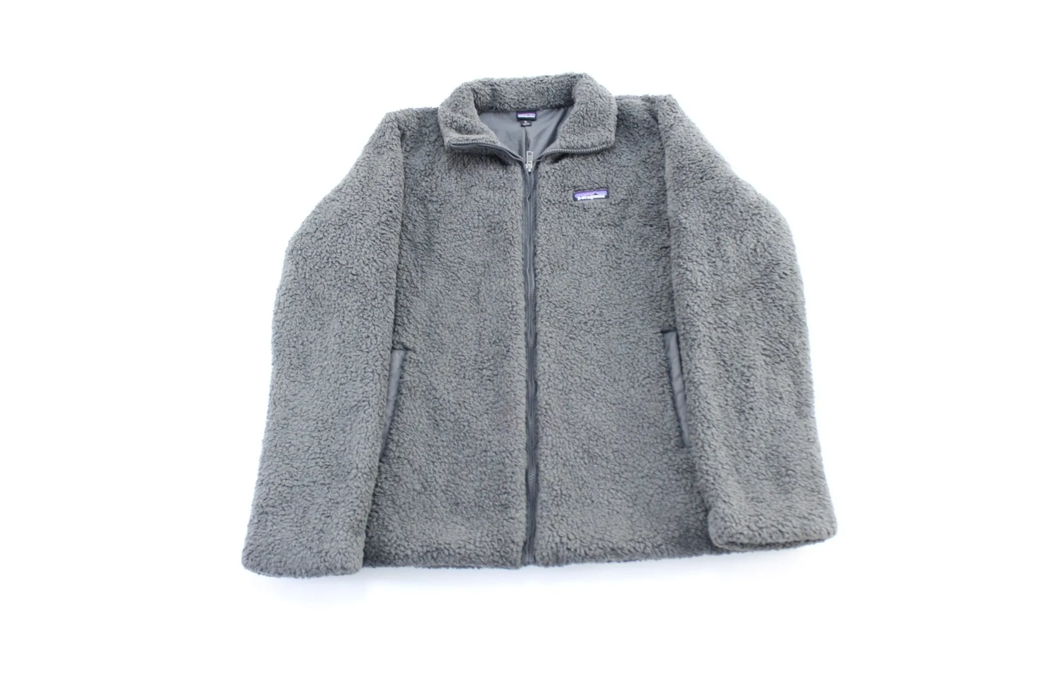 Women's Patagonia Logo Patch Grey Fleece Zip Up Jacket