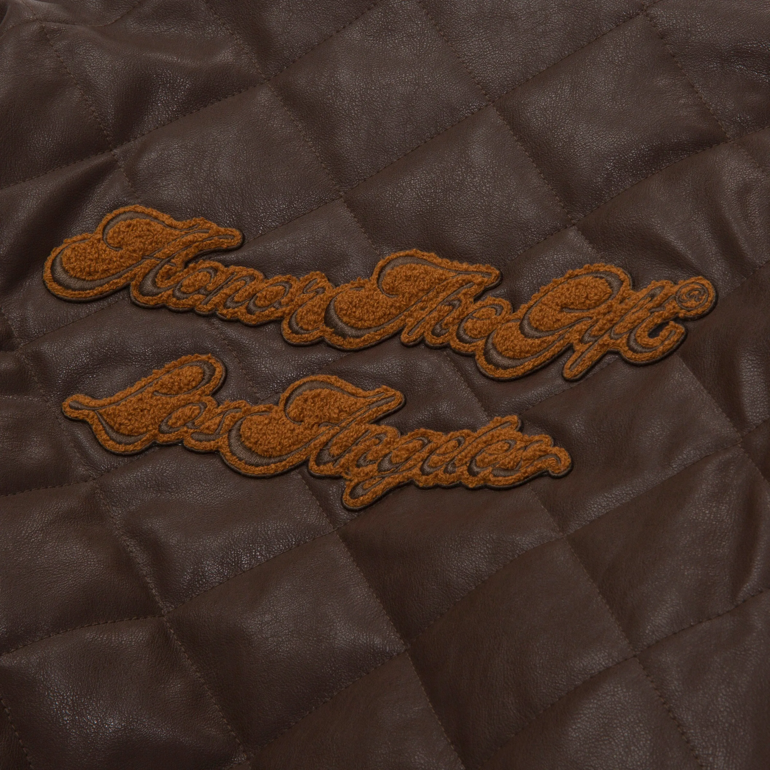 Womens Quilted Bomber - Brown