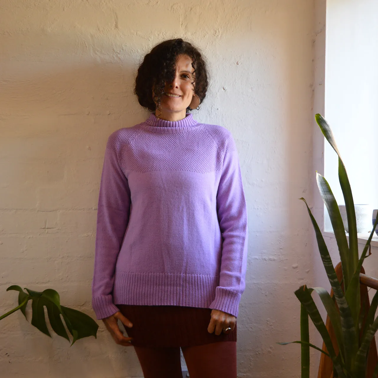 Women's Sailor Sweater - Alpaca/Merino - Lilac (S) *Last One!