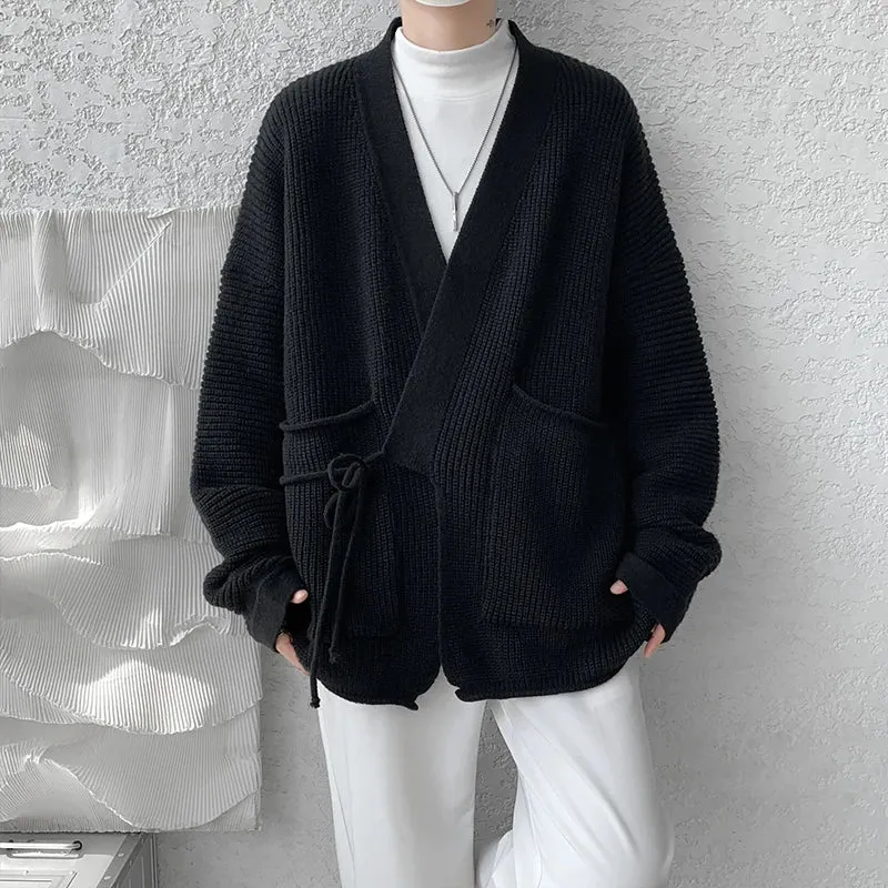 Wool Knitted V-neck Men's Cardigan